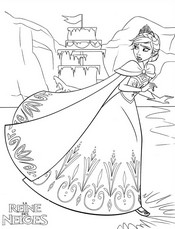 coloriage elsa effrayee par la reaction des gens s enfuit